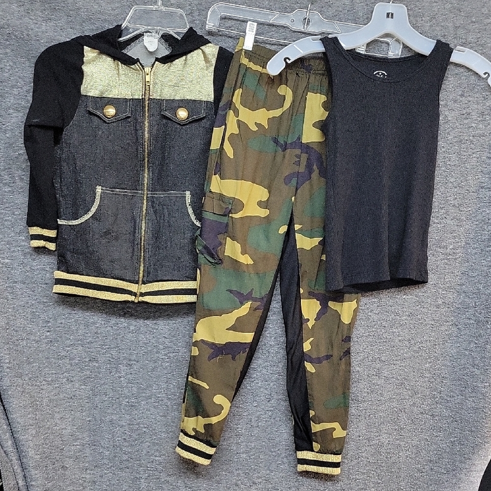 Make A Wish Jacket Pant Set Children's Size Small, Tank Faded Glory Size 6-6X